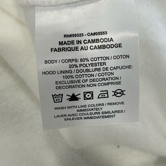 Nike Sweatshirt Men's Size M White Embroidered Swoosh Fleece Pullover Hoodie - Picture 5 of 10